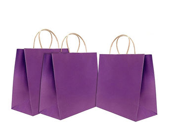 comprare 12 * 16 * 6 pollici di sacchi di carta su ordinazione di Kraft, sacchi di carta porpora con le maniglie fabbricazione online