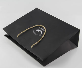 Il colore nero ha stampato elasticità dei sacchi di carta di Kraft l'alta con la maniglia di nylon della corda fornitore