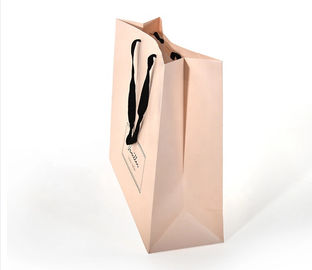 La maniglia piana del cotone progetta i sacchi di carta per il cliente, colore rosa stampato dei sacchetti della spesa di carta fornitore