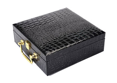 Forma d'imballaggio di Cutsomzied dei contenitori di regalo di lusso del cuoio dell'unità di elaborazione con la maniglia portatile fornitore