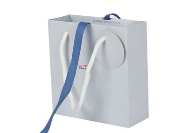 comprare L'abitudine blu di colore ha stampato i sacchi di carta con la bella maniglia corda/del nastro online manufacture