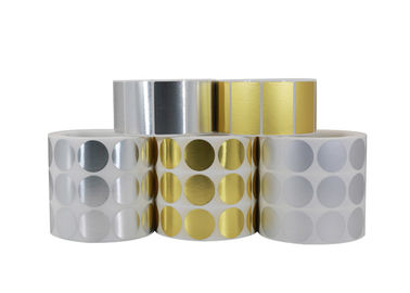 Oro su ordinazione termoresistente delle etichette adesive/materiale stagnola d'argento qualsiasi forma disponibile fornitore