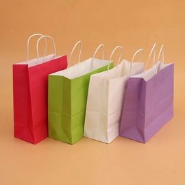 Sacchi di carta colorati riciclabili di Kraft, sacchi di carta su ordinazione di Brown per i grandi magazzini fornitore