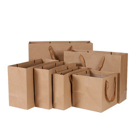 comprare Le borse piane del regalo di Brown della pianura della maniglia hanno personalizzato il bene durevole biodegradabile di logo fabbricazione online