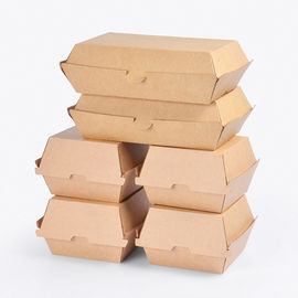 comprare Contenitore di hamburger della carta kraft Di 2 dimensioni, spessore asportabile 250gsm del contenitore di hamburger fabbricazione online