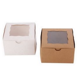 Il dolce del forno porta via la scatola, scatole di imballaggio per alimenti con la chiara finestra di visualizzazione fornitore