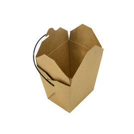 comprare Anti materiale della carta kraft di GSM del contenitore 350 di alimento di perdita con la maniglia nera fabbricazione online