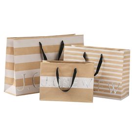 i sacchetti della spesa della carta di 250gsm Brown, sacchi di carta commerciali rimuovono la piega fornitore
