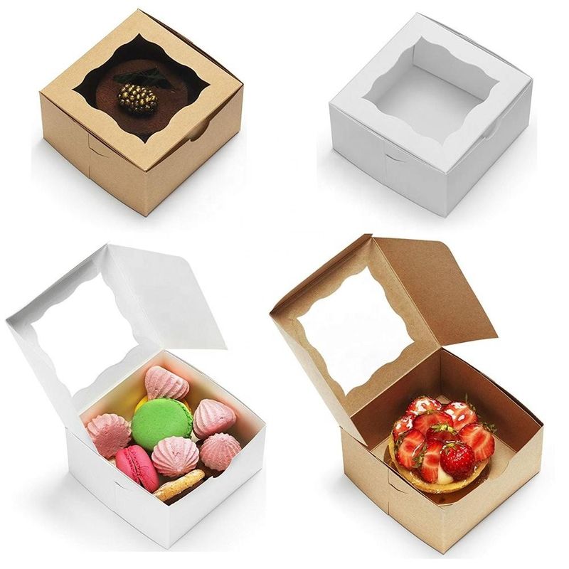 Il dolce del forno porta via la scatola, scatole di imballaggio per alimenti con la chiara finestra di visualizzazione fornitore