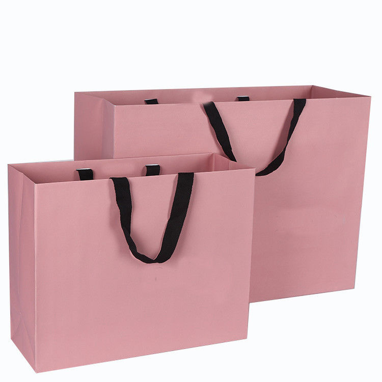 La borsa rosa del cartone di colore laminata ha stampato il lusso per la compera/regalo fornitore